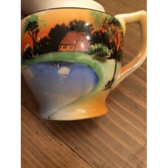 Noritake Lusterware Creamer Hand Painted Landscape Design - Picture 7 of 7